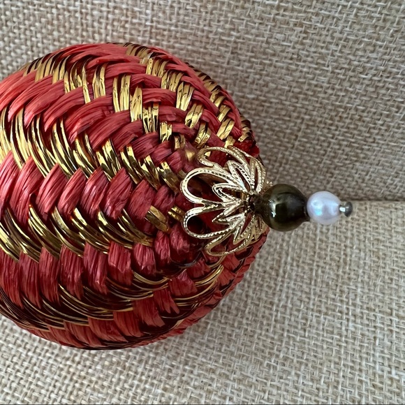 Vintage Hand Made Ribbon Holiday Ornament - Picture 3 of 6